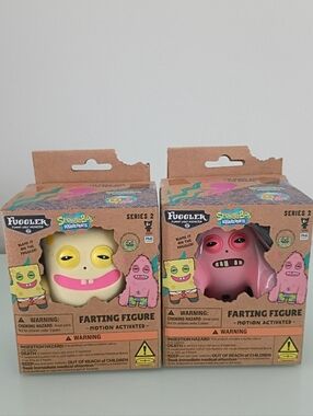 Set Of 2 Fuggler Farting Figure Spongebob Vinyl Figure with Sound Patrik & Spoge